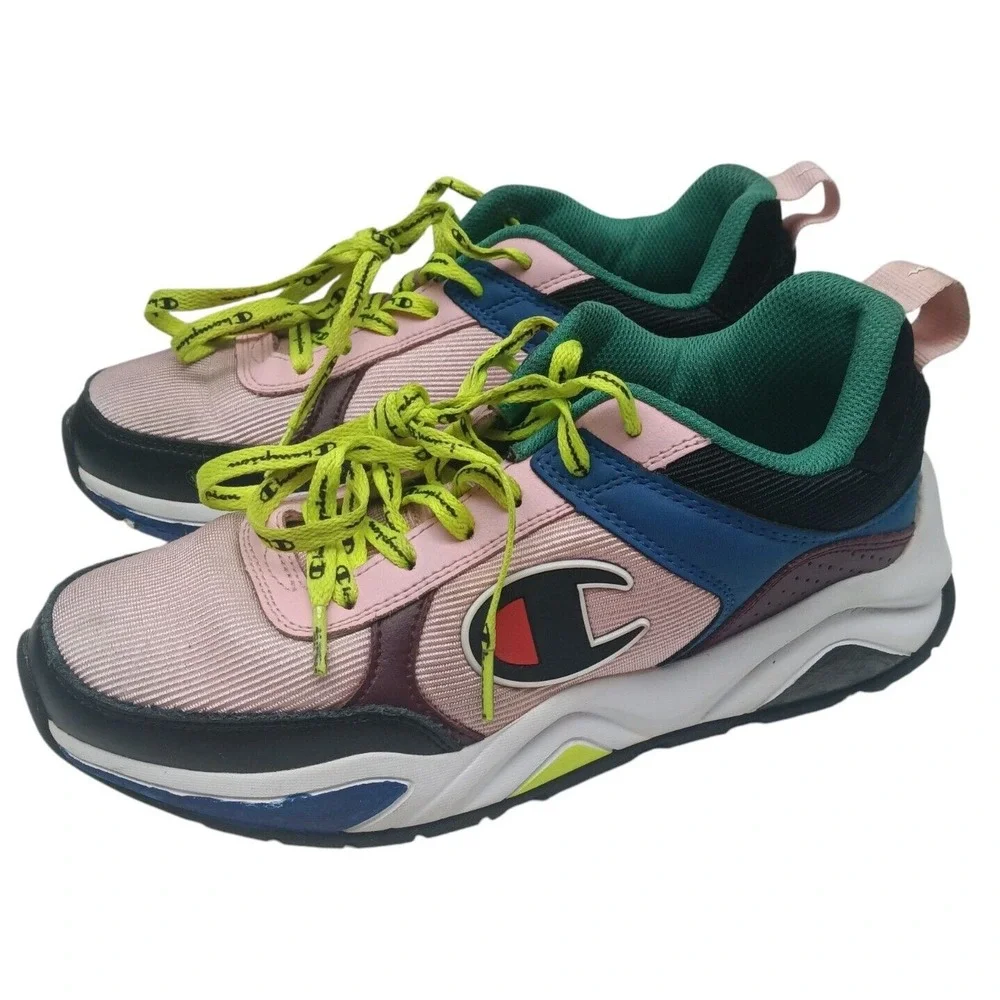 Champion 93Eighteen Block Youth size 5.5Y‎ sneakers Pink/Multi CHAMPION SHOES